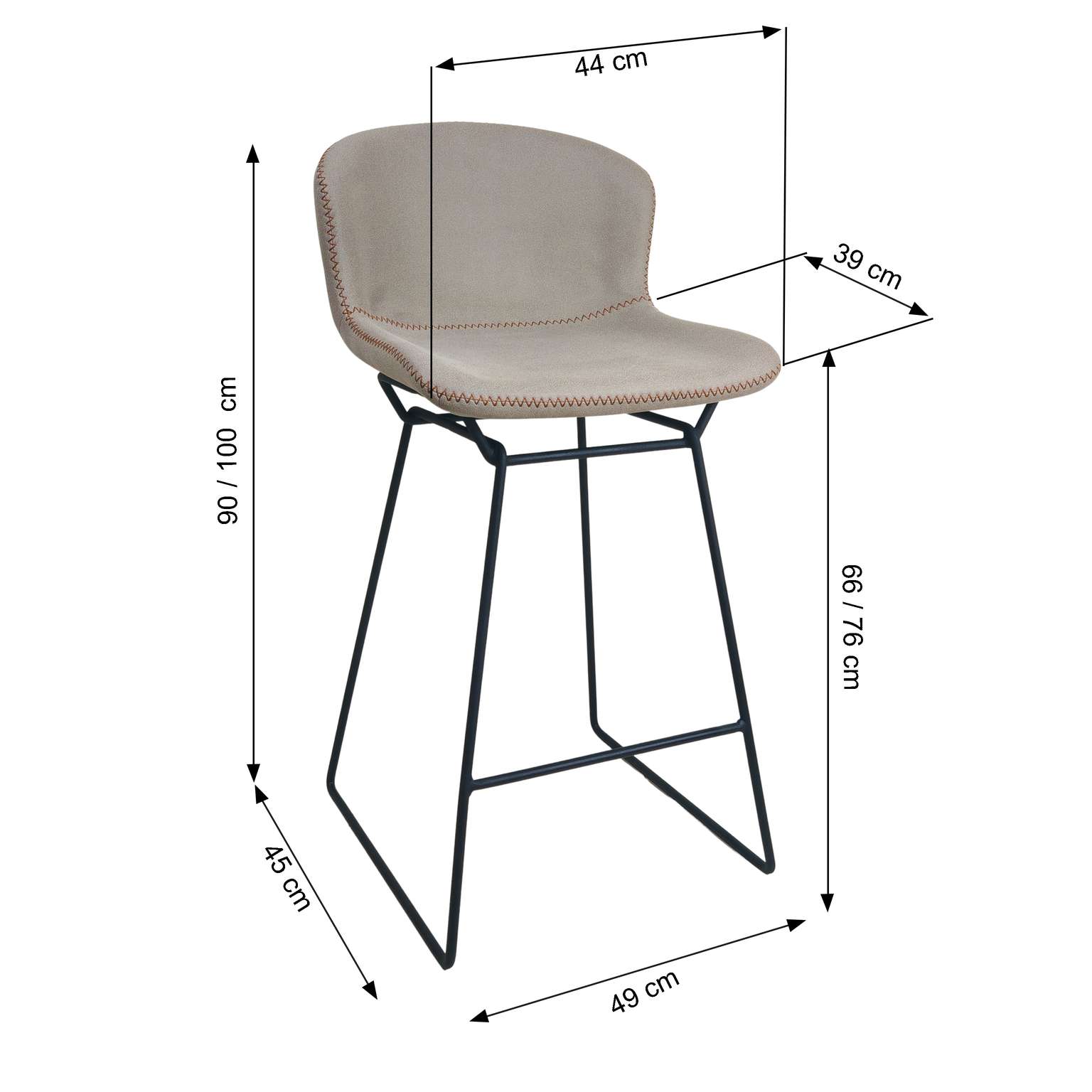 arlo bar stool dimensions