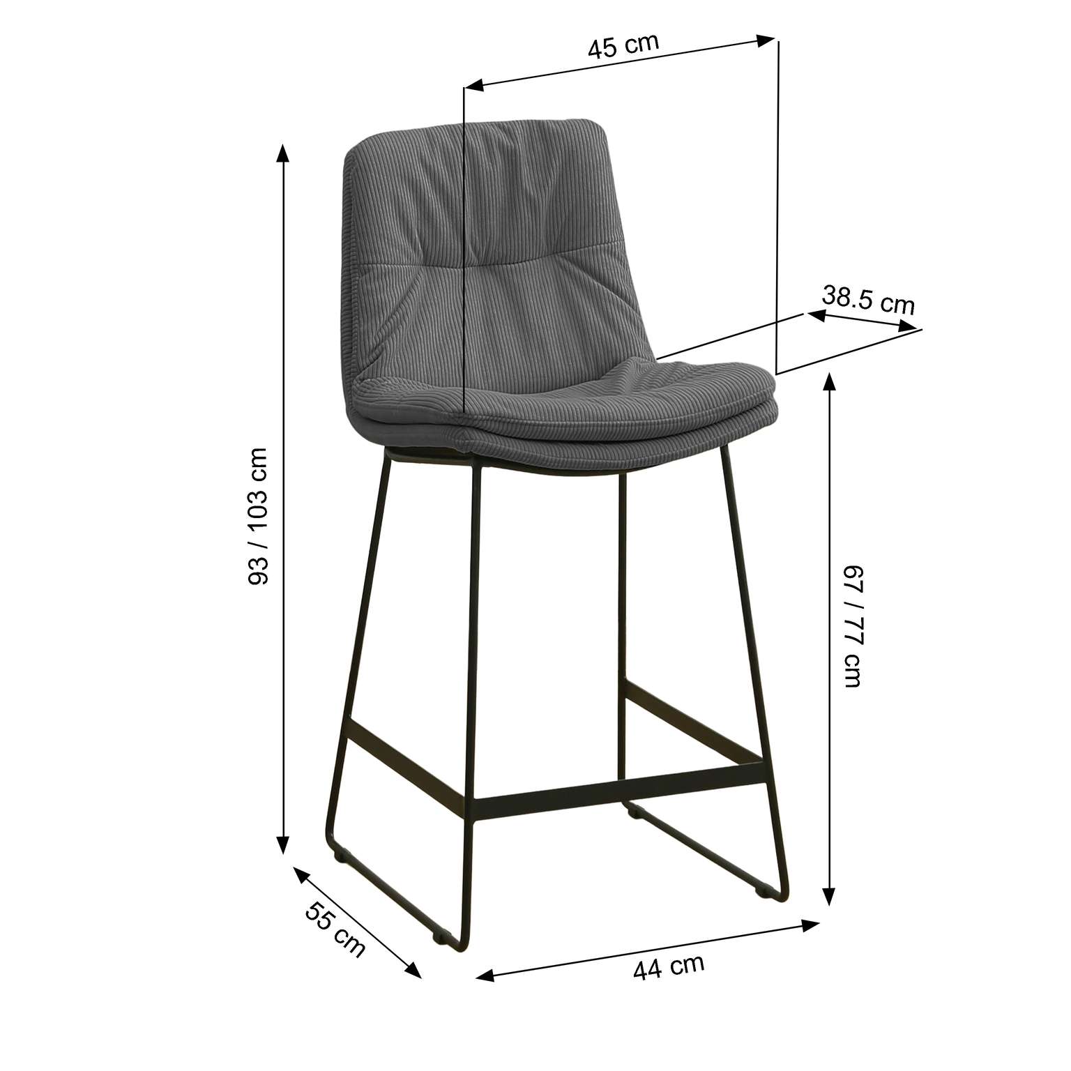 eli bar stool dimensions