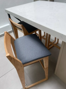 EZRA velvet curved back modern bar stool