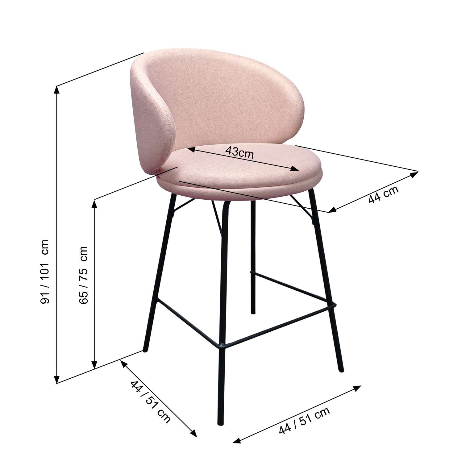 lyra bar stool dimensions