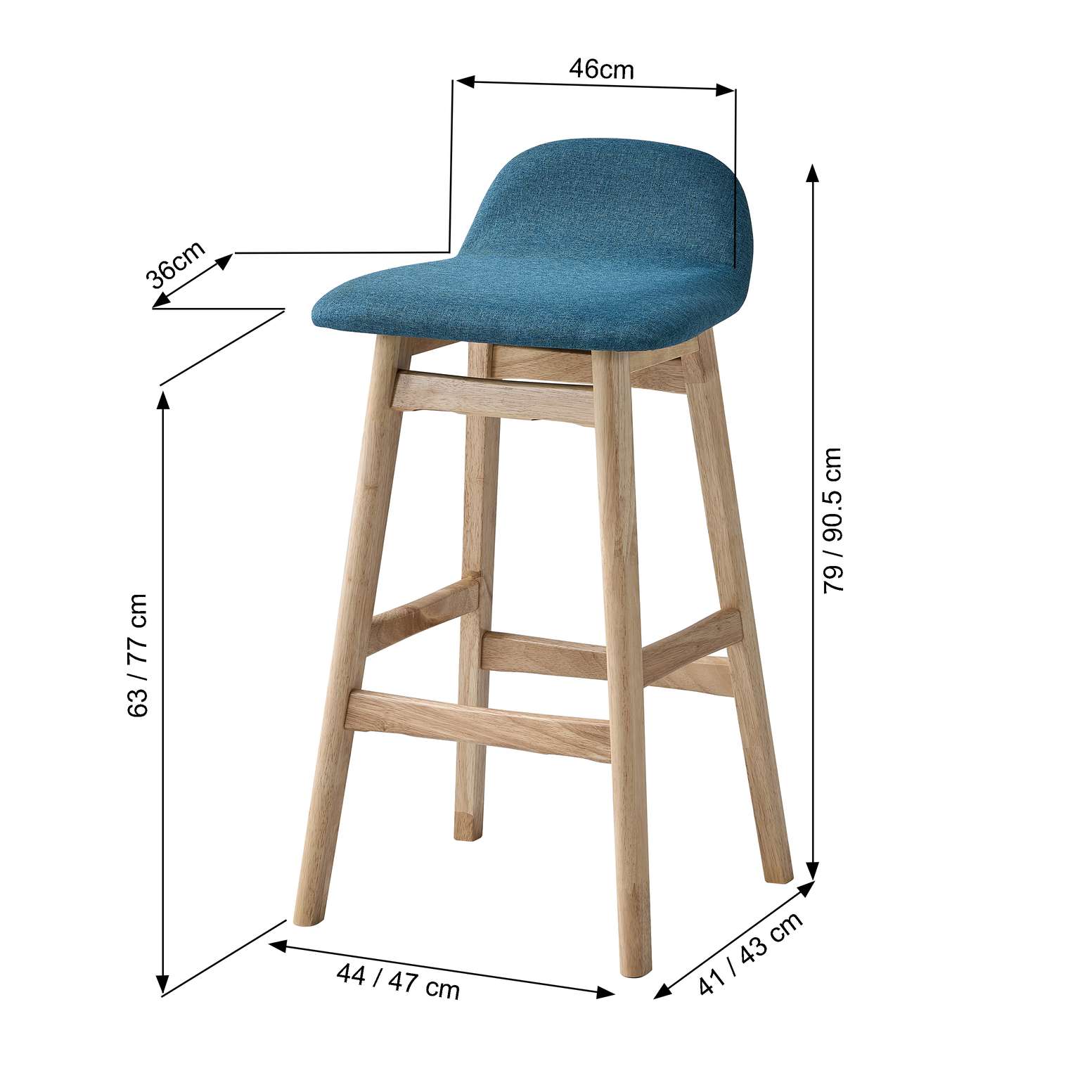 noah bar stool dimensions