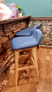 NOAH low back upholstered wood frame bar stool