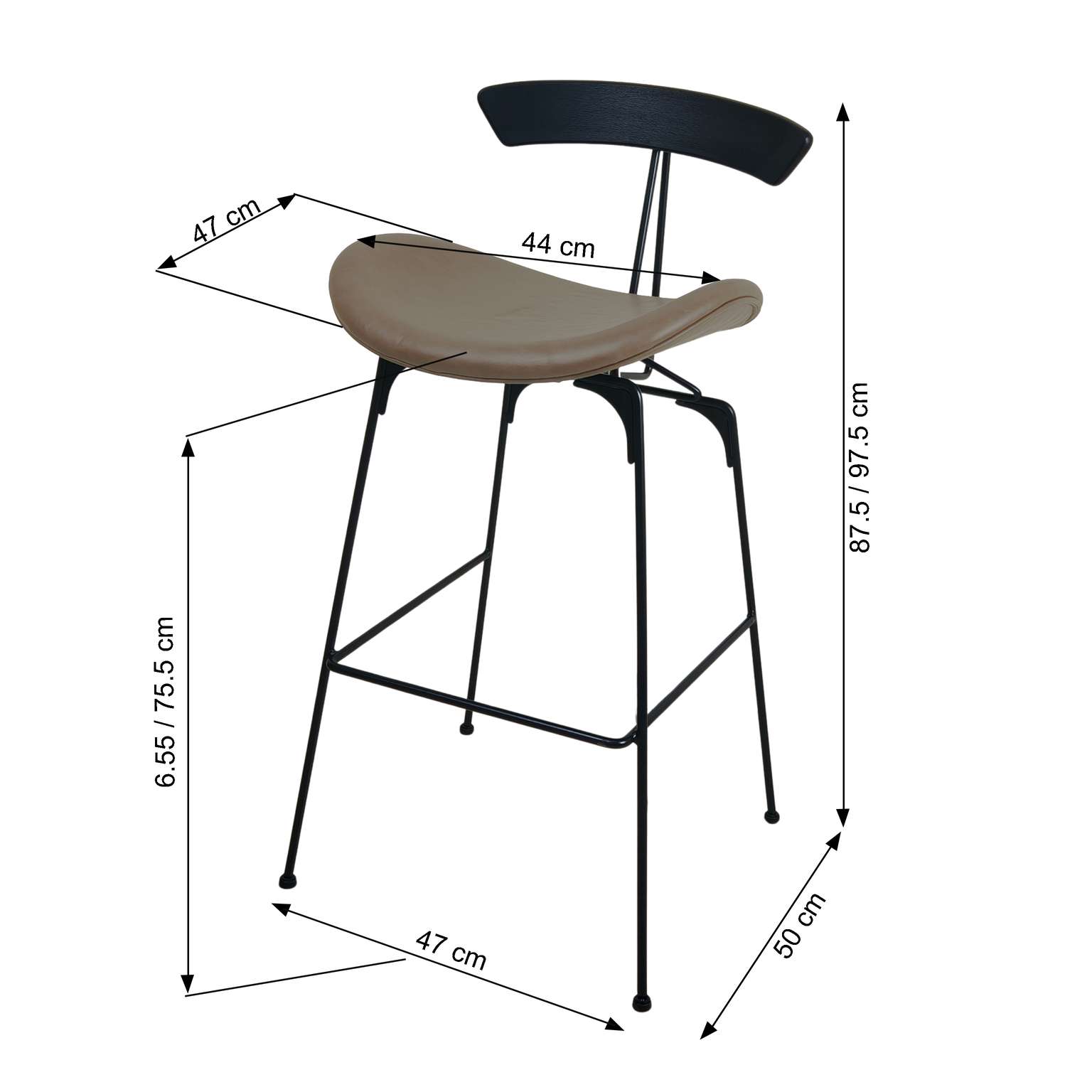 orion bar stool dimensions